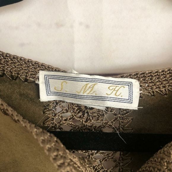 Autumn Green Leather Jacket with Embroidery - Picture 8 of 10